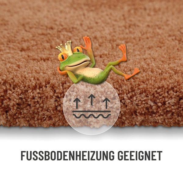 Hochflor-Teppich geeignet für Fußbodenheizung.