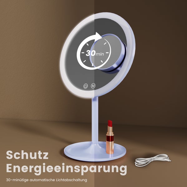 Kosmetikspiegel mit LED-Beleuchtung und Energiesparfunktion
