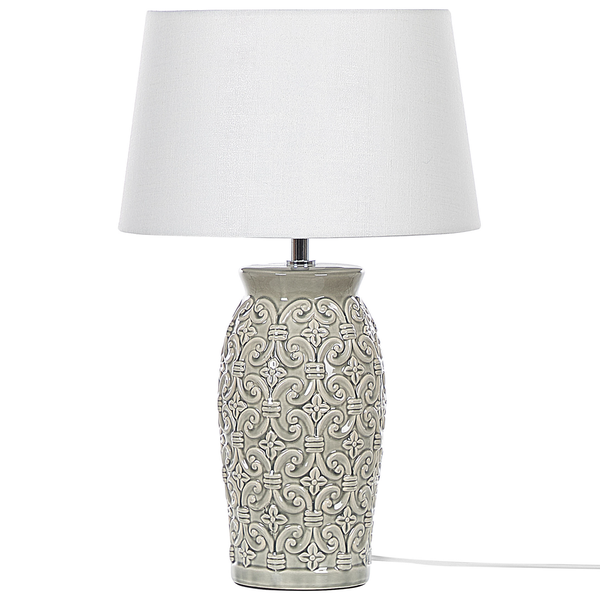 Tischlampe KHOPER Keramik Grau