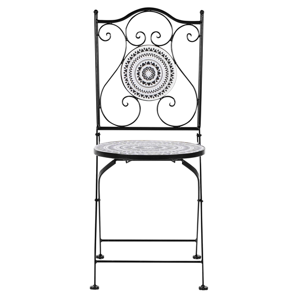 Gartensessel aus Metall mit Mosaikmuster