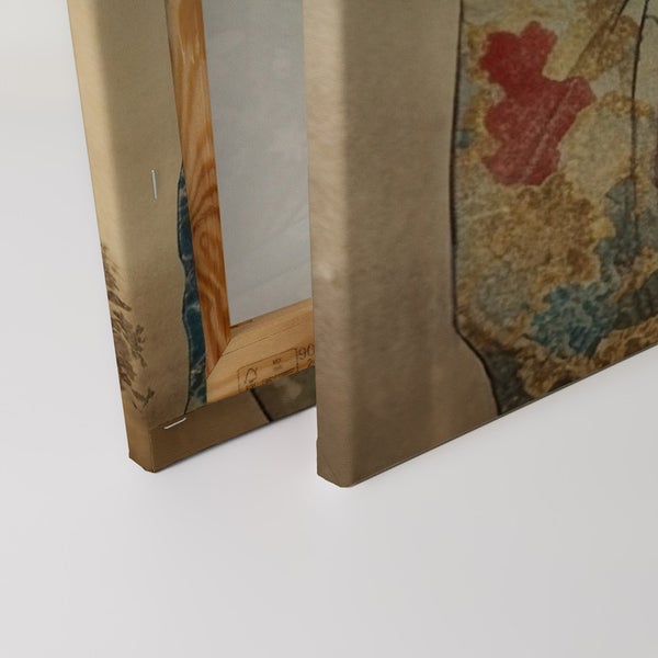Detailansicht einer Leinwand mit hölzernem Keilrahmen
