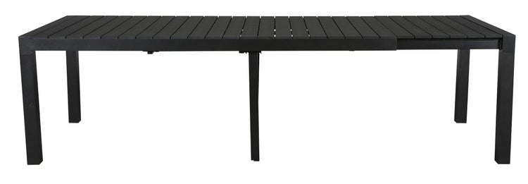Grup Gartentisch, inkl. 2 Zusatzplatten 223-343 cm schwarz/schwarz. 343 X 100 X 76 cm