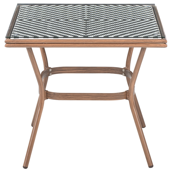 Outdoor Bistrotisch RIFREDDO 80 cm 80 cm Glas Schwarz / Weiß