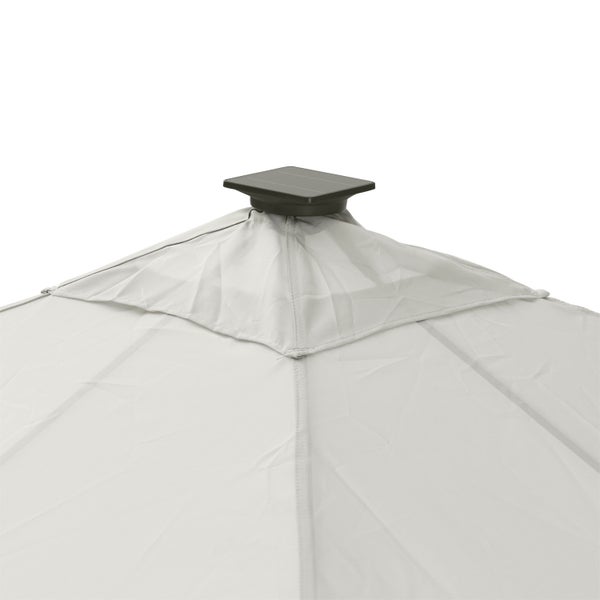 Solarpavillon Lina 3 x 3 m mit Dach und seitlichen Rollos, grau