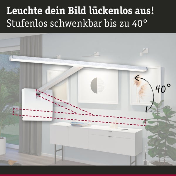 LED Bilderleuchte Xana zur Beleuchtung von Wandbildern mit hoher Farbwiedergabe CRI größer gleich 90.