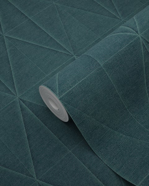 Origin Wallcoverings Tapete Origami-Muster Dunkelblau - 53 cm x 10.05 m - 347860