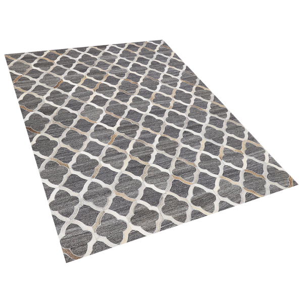 Teppich ROLUNAY Dunkelgrau 160 x 230 cm Echtleder