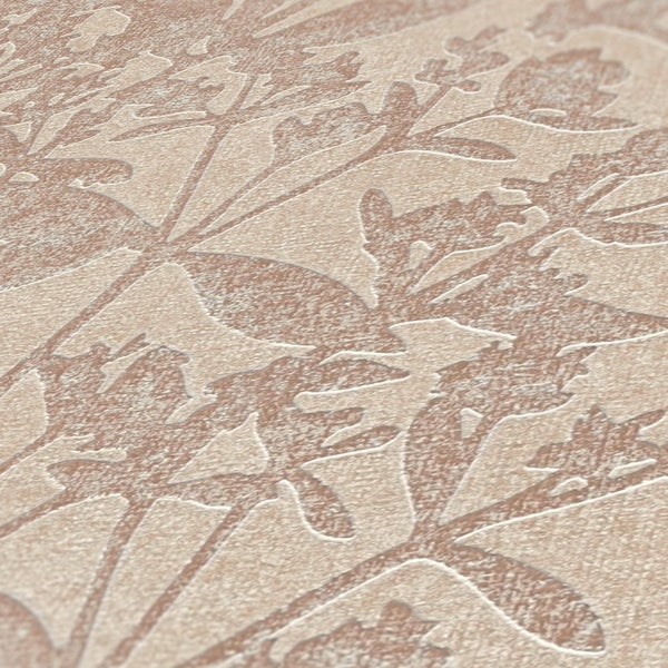 Nahaufnahme einer strukturierten Tapete mit floralem Muster