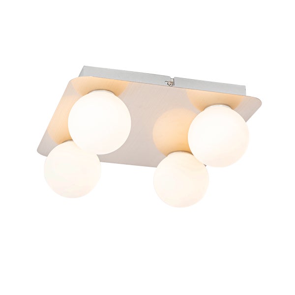 Moderne Badezimmer-Deckenleuchte aus Stahl quadratisch 4-flammig - Cederic