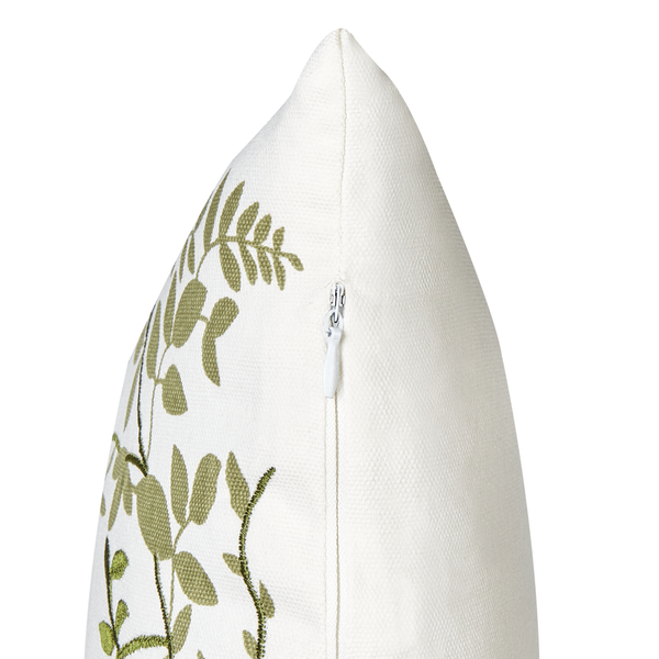 Dekokissen 2er Set ZALEYA Baumwolle 45 x 45 cm Weiß Blumenmuster
