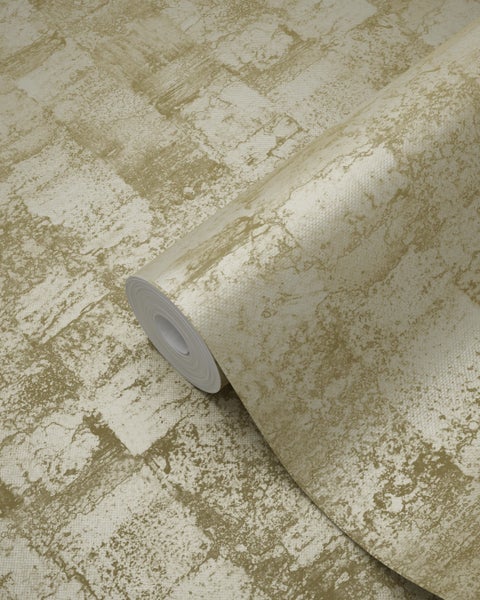 Origin Wallcoverings Tapete mit feiner Struktur Khakigrün - 53 cm x 10.05 m - 347364