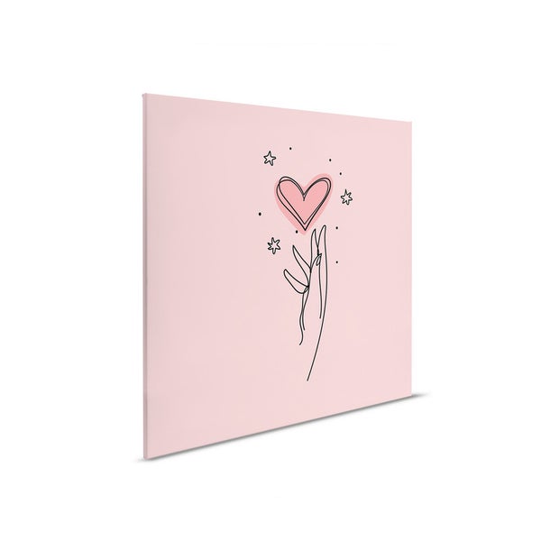 Leinwandbild mit Hand, Herz und Sternen als Motiv
