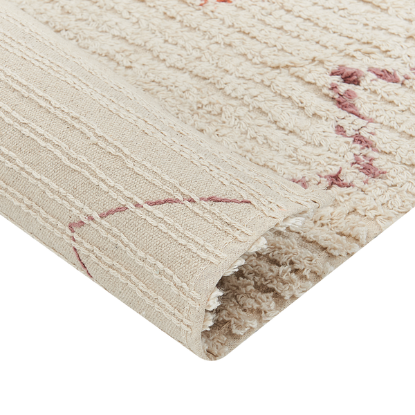 Teppich GUWAHATI Beige 160 x 230 cm Baumwolle