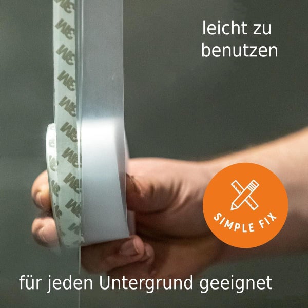 Simple Fix Zugluftstopper für Türen - 500 cm x 2.5 cm - Türdichtung - Zugstopper Haustür und Fenster, Windstopper - Tür Dichtungsband Selbstklebend und Isolierend - Transparent