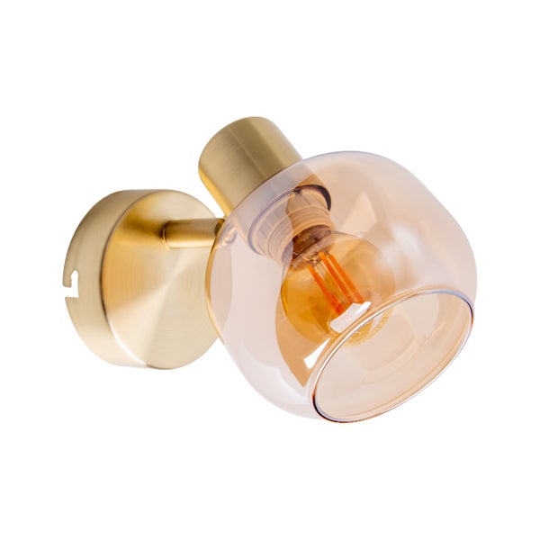 Wandleuchte mit transparentem Glasschirm für Innenräume