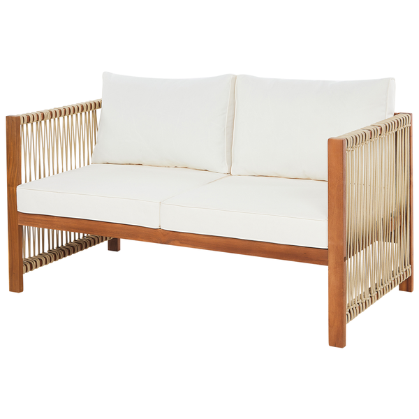 Lounge Set mit Tisch 4-Sitzer ANTRIA Akazienholz Beige