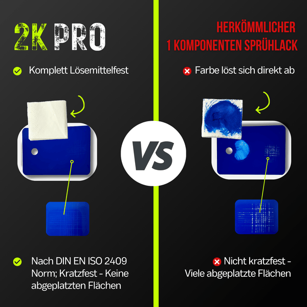 2K PRO 2 Komponenten Sprühfarbe 250ml RAL9005 Tiefschwarz Glanz