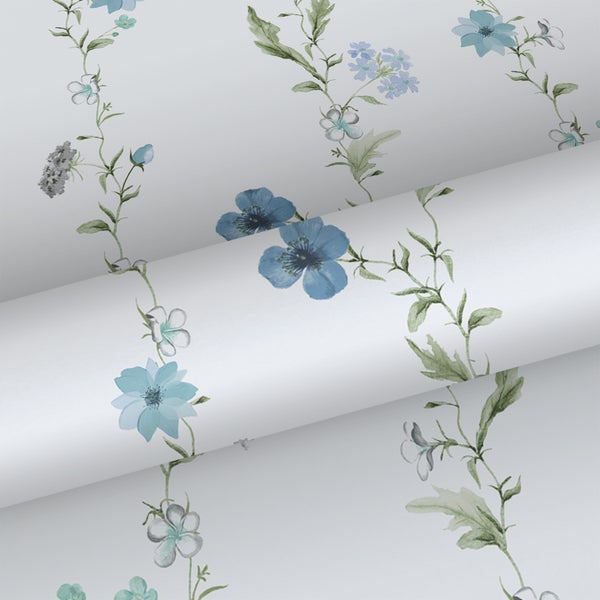 Sanders und Sanders Tapete Blumen Blau und Weiß - 53 cm x 10 m - 640171