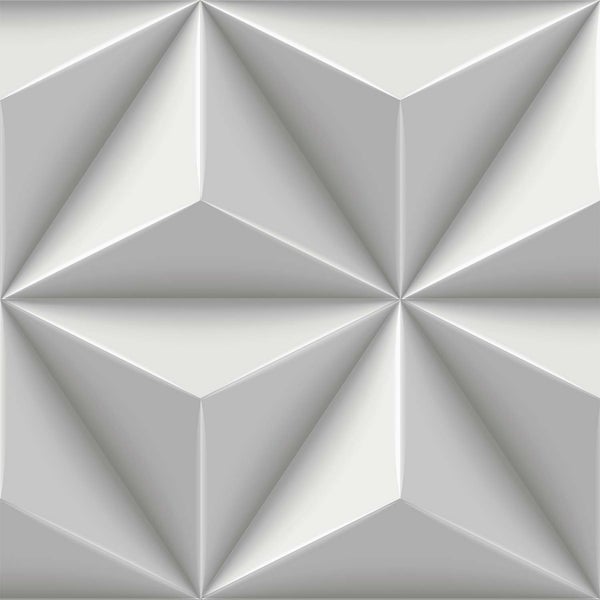 Origin Wallcoverings Tapete 3D-Muster Hellgrau - 53 cm x 10.05 m - 347815