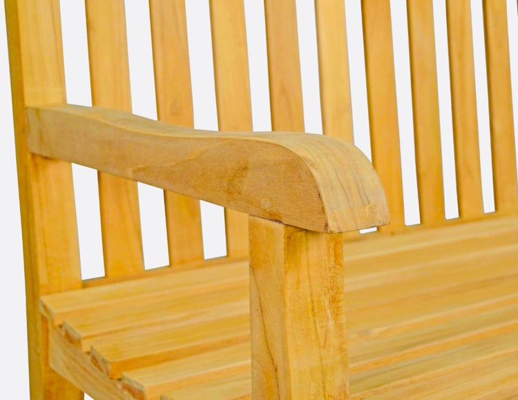 Teak Gartenbank 150 cm Holzbank massiv 3-Sitzer