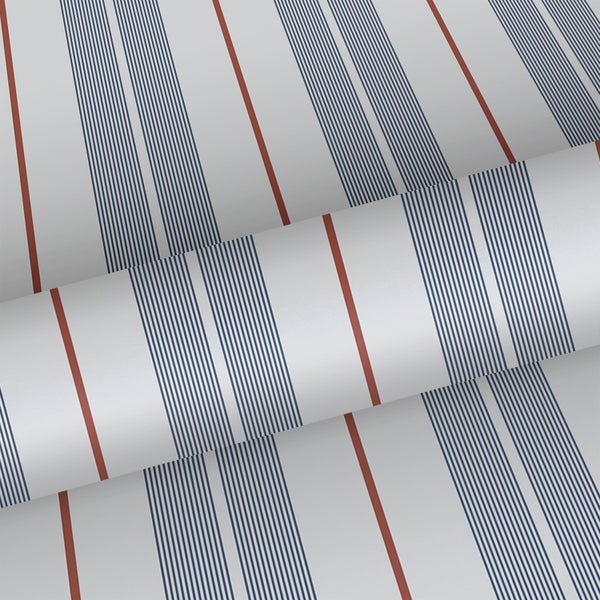 Sanders und Sanders Tapete Streifen Blau, Rot und Weiß - 53 cm x 10.05 m - 640692