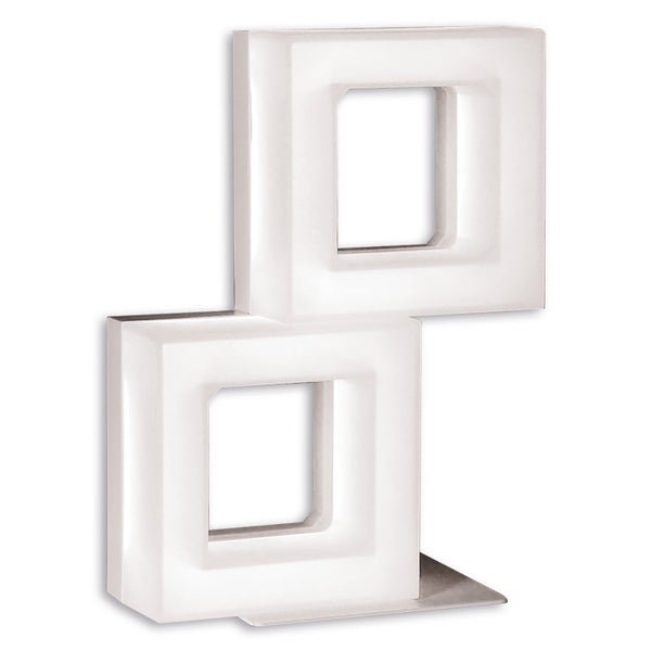 Buchstütze mit zwei quadratischen Rahmen