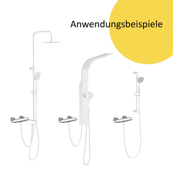 instmaier Duschthermostat T1 | wassersparende Eco-Stop Funktion | Duscharmatur mit einstellbarem Verbrühschutz | Mischbatterie Dusche Chrom | für konstante Wassertemperatur