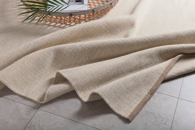 Jaipur Teppich 240x170 cm Wolle beige. 170 X 240 X 1 cm