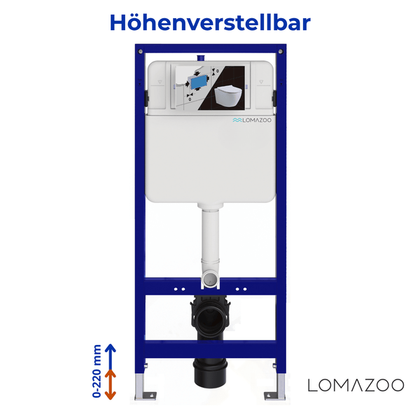 Lomazoo Vorwandelement mit höhenverstellbarem Spülkasten für Wand WC Montage