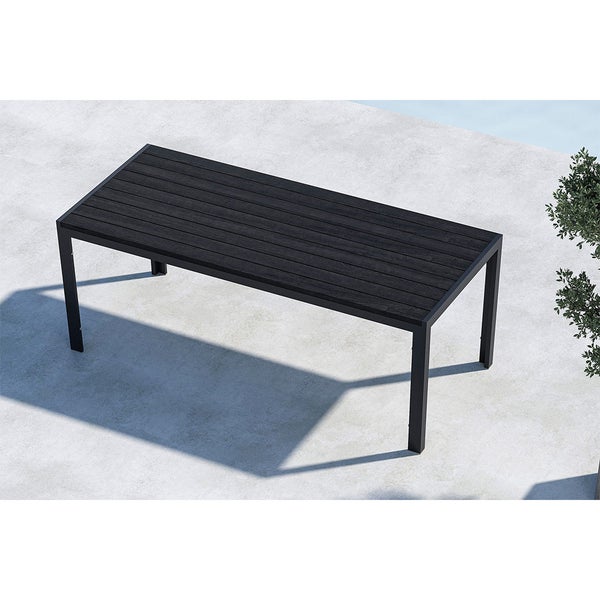 Mirko Gartentisch schwarz. 90 X 205 X 74 cm