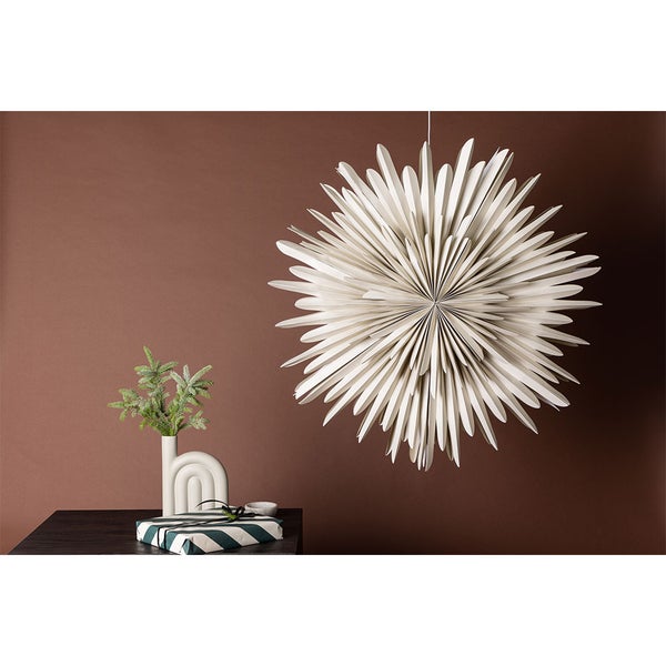 Sälen Weihnachtsstern mit Licht Papier Ø100 cm Pendelleuchte beige. 100 X 28 X 100 cm
