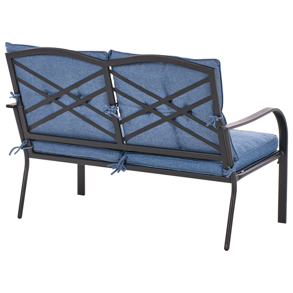 Lounge Set mit Tisch 4-Sitzer MESTRINO Metall Blau