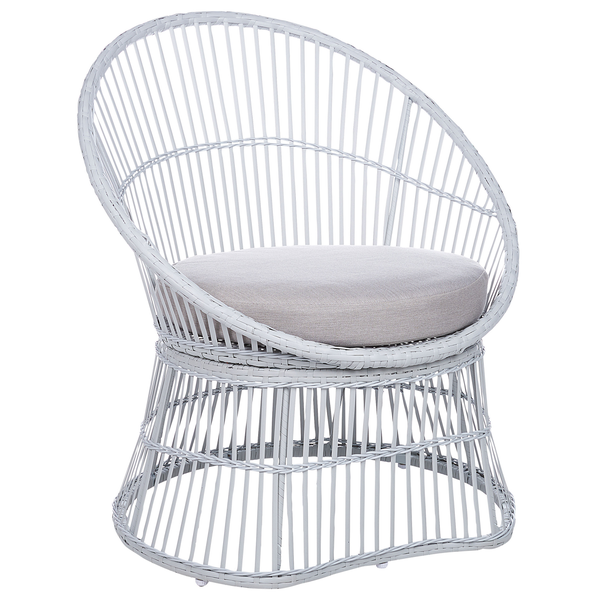 Bistro Set inkl. Kissen MESYNA Polyrattan Weiß