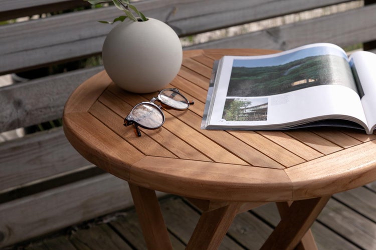 Kenya Garten Cafetisch Ø50cm Teak. 50 X 50 X 50 cm