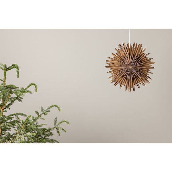 Sälen Weihnachtsstern mit Licht Papier Ø35 cm Pendelleuchte braun. 35 X 18 X 35 cm