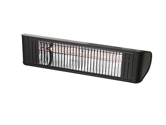 Terrassenheizer Quality Heating Amber Low Glare 2000W Aluminium Grau inkl. IP65, Fernbedienung (6 Stufen), Low Glare Heizelement, zusätzlicher Reflektor