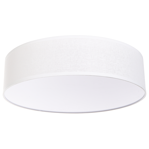 Weiße Deckenleuchte mit Stoffschirm