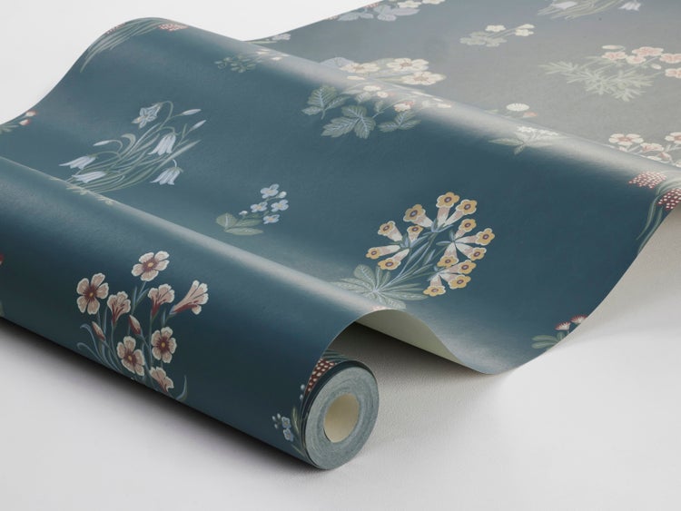 Borastapeter Tapete Blumen Blau und Mehrfarbig - 53 cm x 10.05 m - 662659