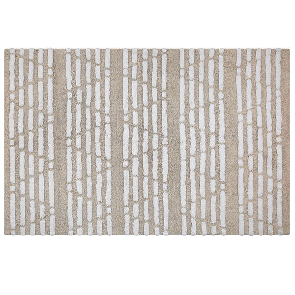 Teppich AHIRLI Beige 120 x 180 cm Baumwolle
