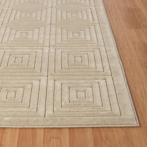 Moderner Skandinavischer Teppich für Innen-/Außenbereich Beige 80x150 cm SAKURA