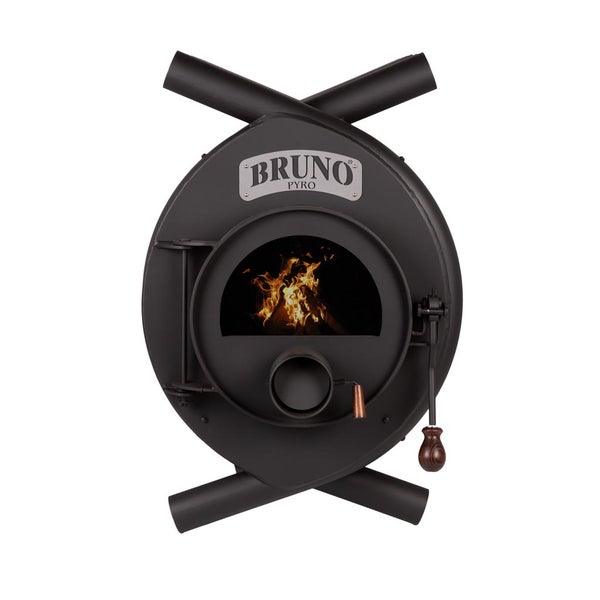 Bruno Pyro Holzofen mit Feuer