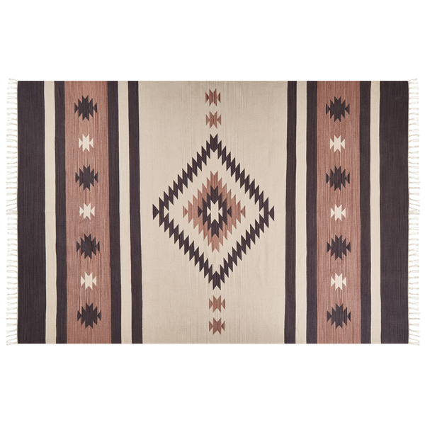 Teppich ARAGATS Beige 200 x 300 cm Baumwolle Kelim