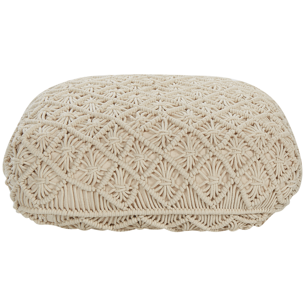 Pouf Makramee BERRECHID Baumwolle Beige 50 cm 50 cm 20 cm