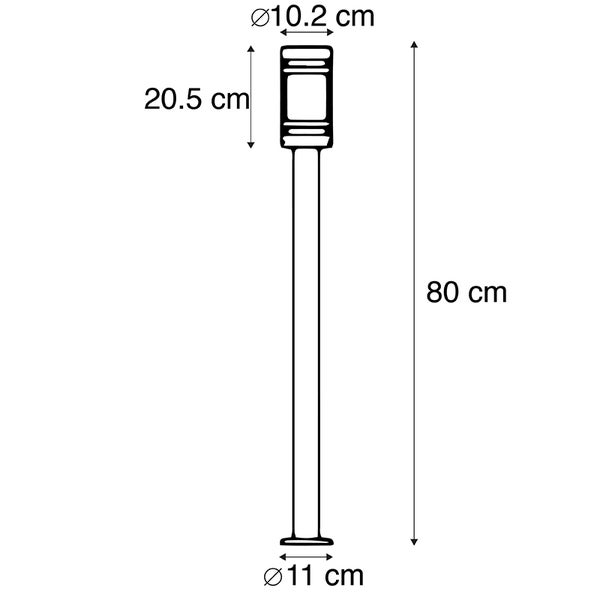 Moderne Außenleuchte schwarz 80 cm IP44 - Gleam