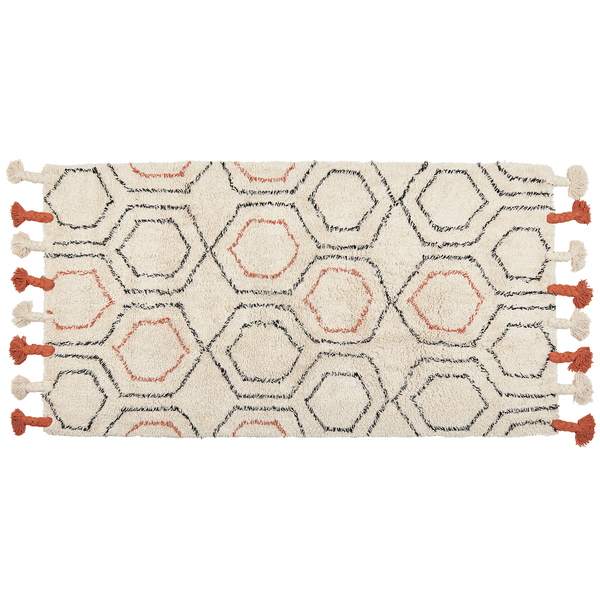 Teppich HAJIPUR Beige 80 x 150 cm Baumwolle