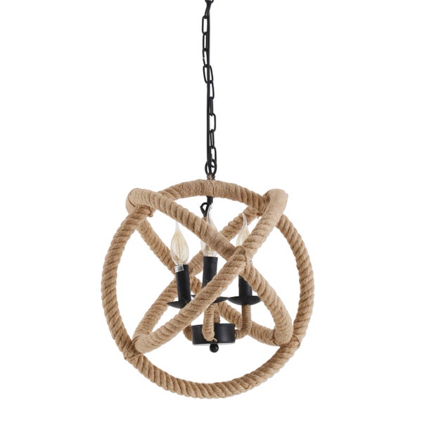 Pendelleuchte mit Seil und Kette