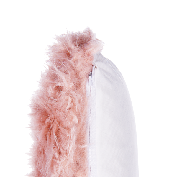 Dekokissen 2er Set LUBHA Webpelz 42 x 42 cm Rosa Ohne Muster