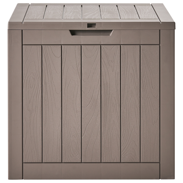 Aufbewahrungsbox aus Kunststoff mit Holzstruktur