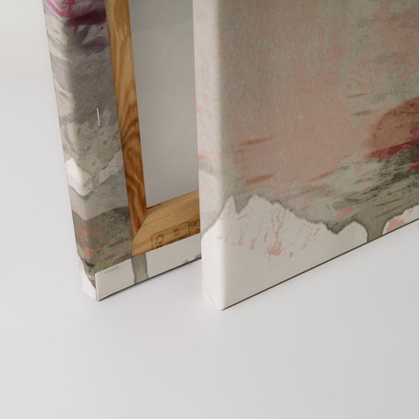 Detailansicht von zwei Leinwandbildern mit Holzrahmen