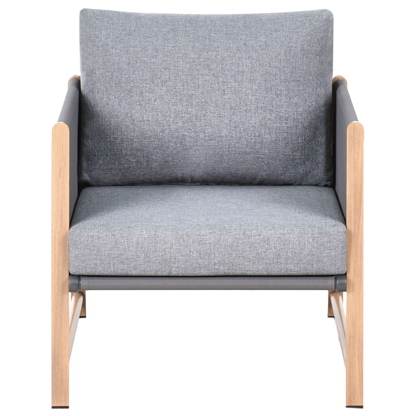 Lounge Set mit Tisch und Ottomane 5-Sitzer NOLA Metall Grau
